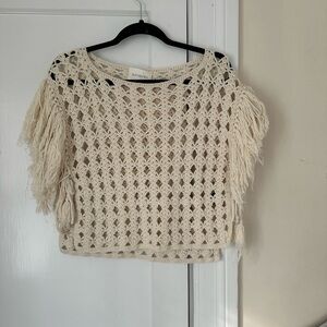 Eleven Six Crochet Top 
Worn Gently 
Cute as a top or coverup!
S/M (tie at side)